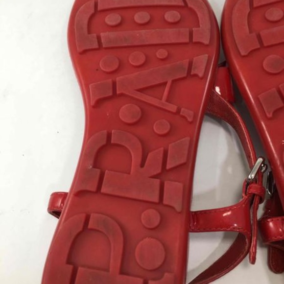 Prada Authentic Red Sandals Size 37.5 - Picture 9 of 16
